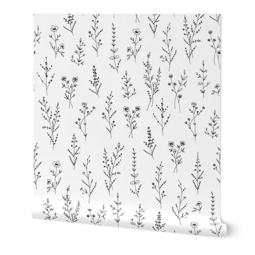 New Wildflowers - White Wallpaper