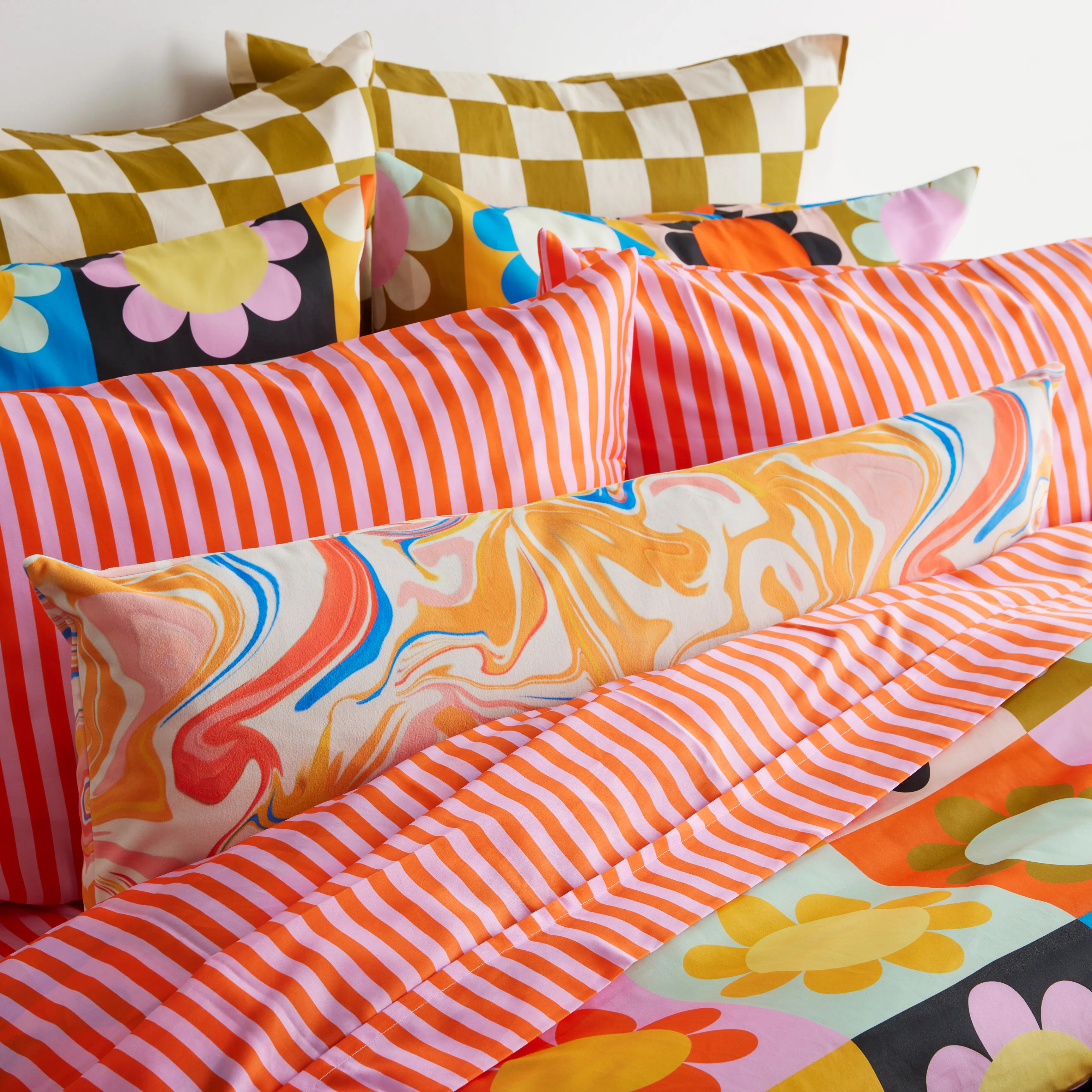 Bold and colorful bedding
