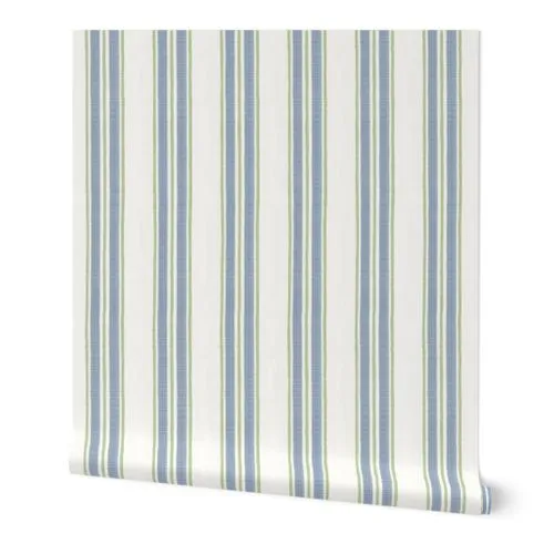 Blue and green Anderson Stripe Wallpaper