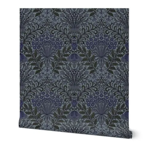 GARDEN IN BAY LEAF AND PERIWINKLE - WILLIAM MORRIS AND JOHN DEARLE Wallpaper